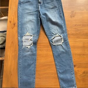 Levi's Blue Distressed high rise Skinny Jeans